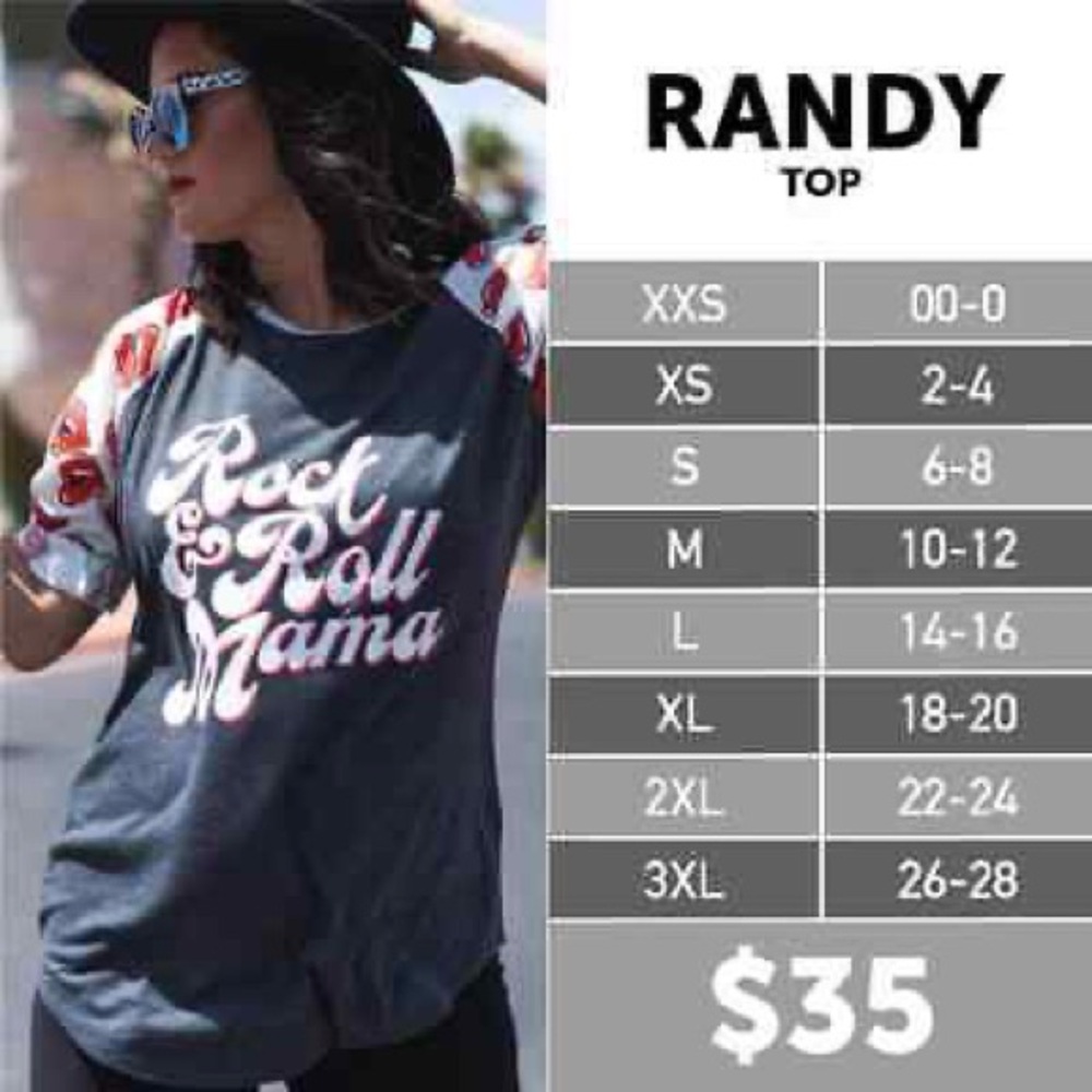 LuLaRoe Randy Raglan Tee - Picture 7 of 7